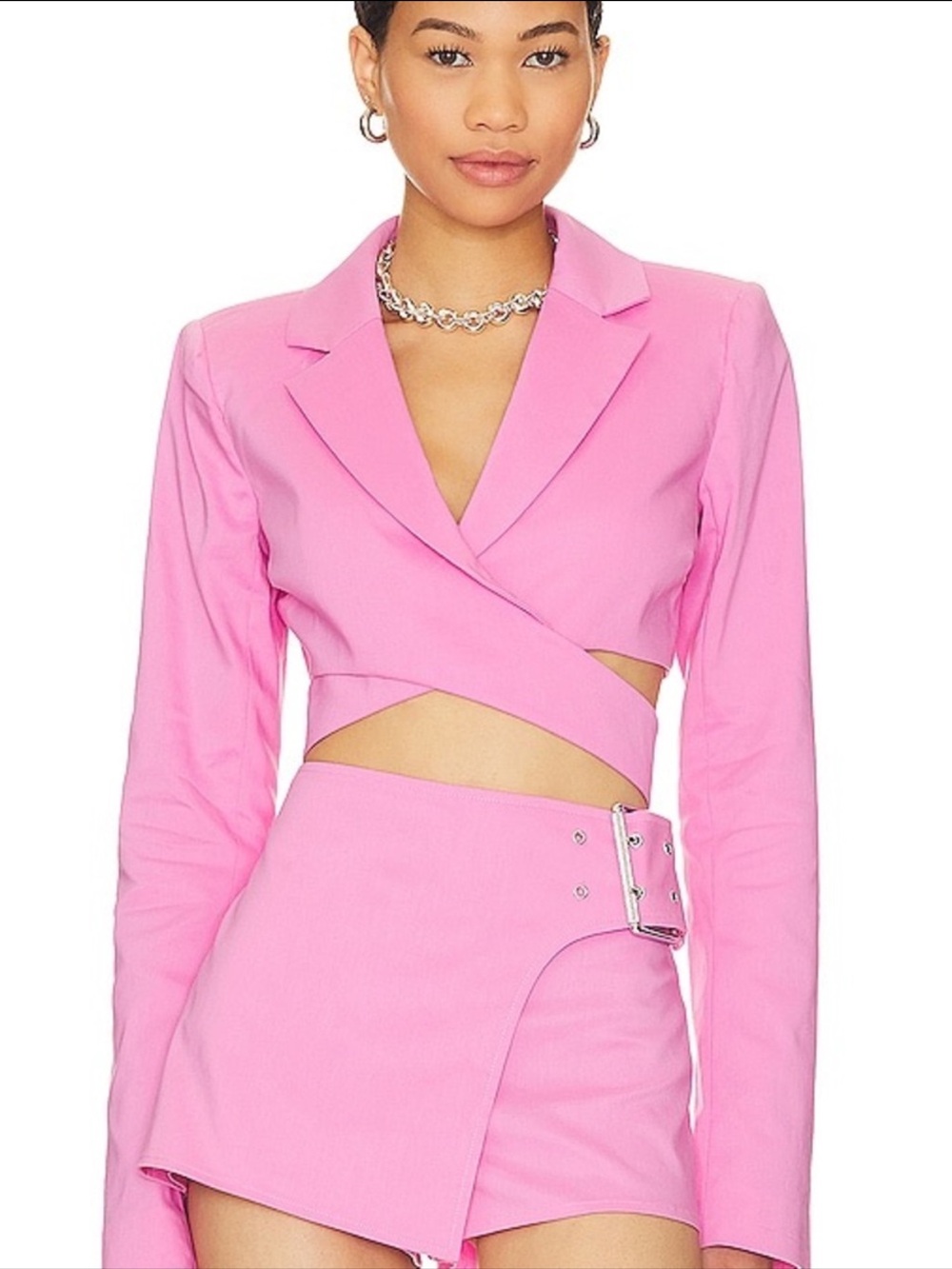 Lovers‎ + Friends August Pink Wrap Blazer Cropped Small Y2K Barbie Kawaii Club